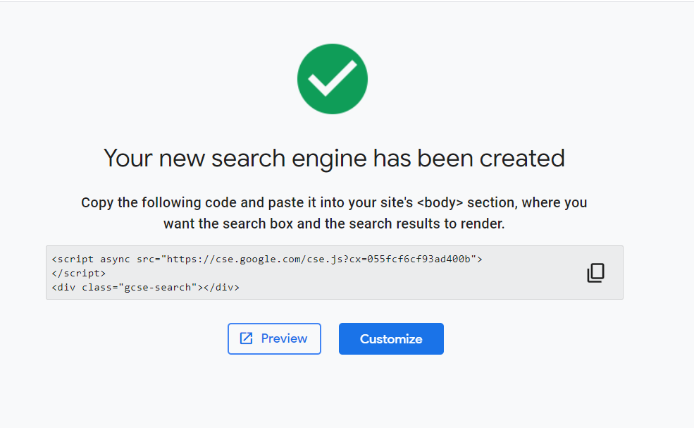 Search engine created